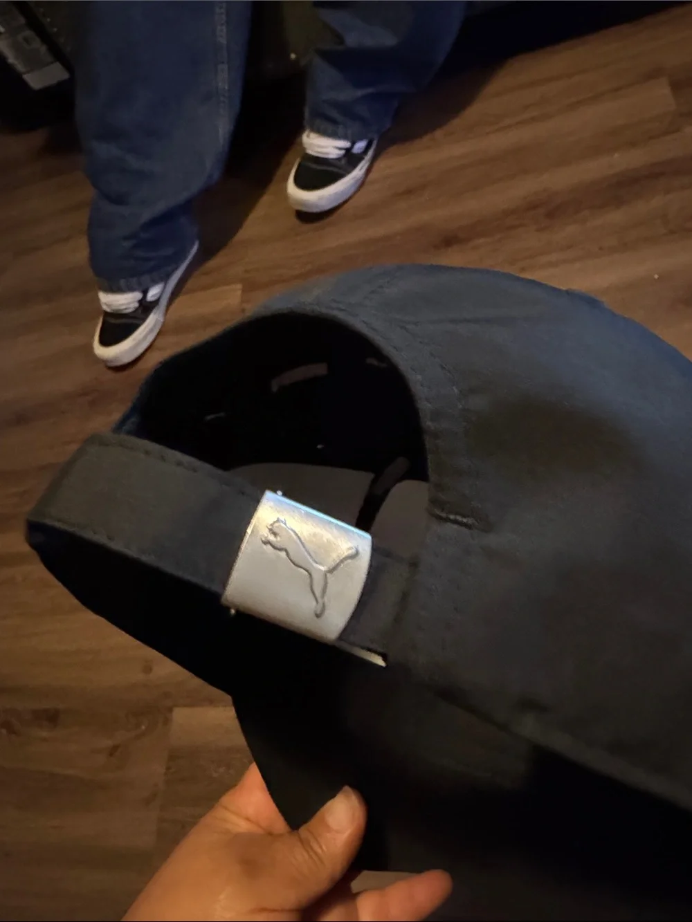 Puma New Black Baseball Hat with Silver Cat Logo